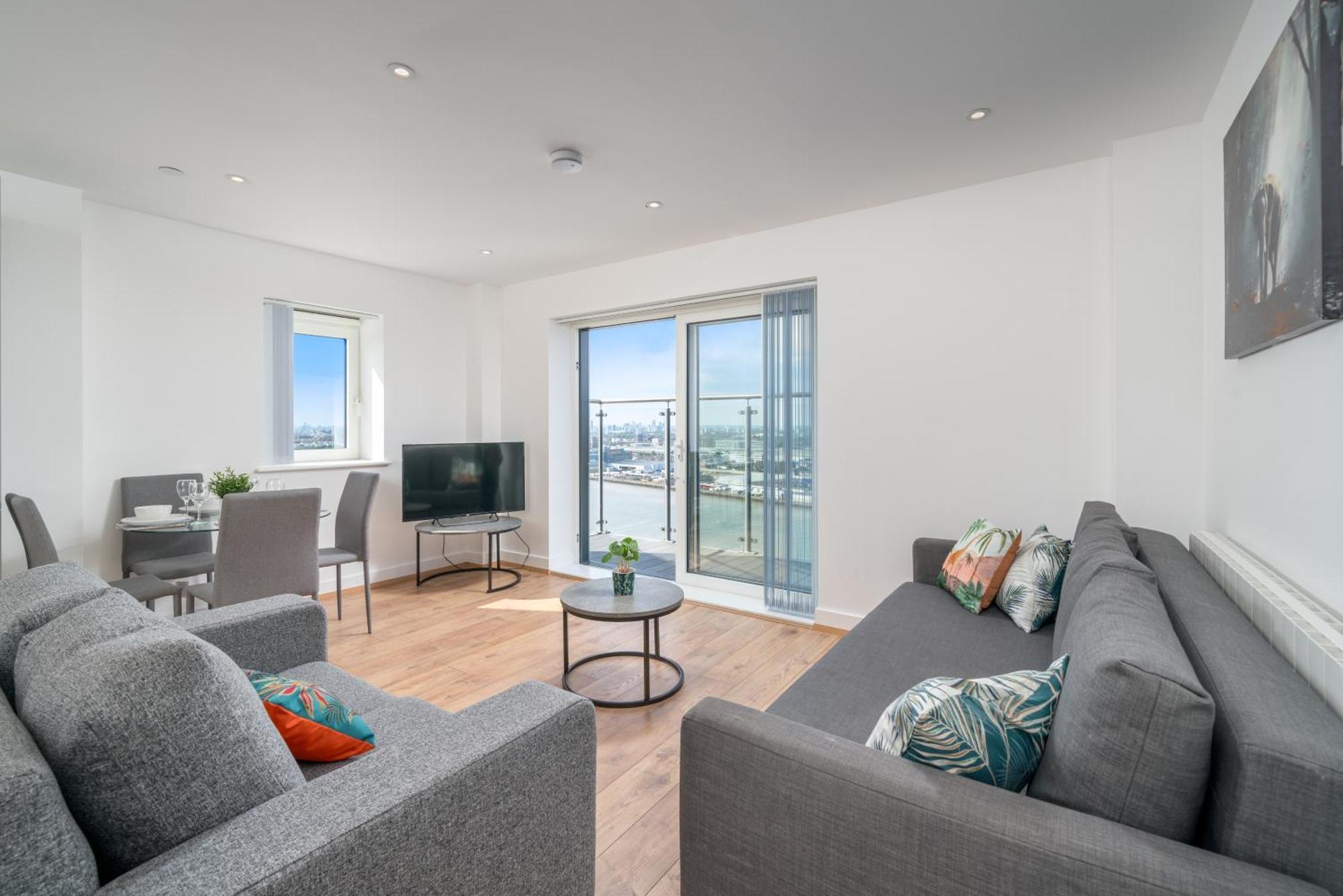 Skyvillion - London River Thames Top Floor Apartments By Woolwich Ferry, Mins To London Excel, O2 Arena , London City Airport With Parking Luaran gambar
